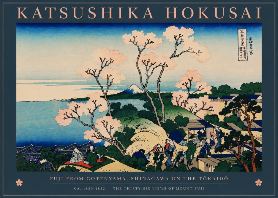 Katsushika Hokusai Fuji from Gotenyama, Shinagawa on the Tōkaidō No7 - Póster