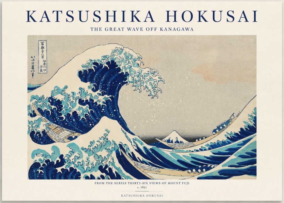 Katsushika Hokusai The Great Wave off Kanagawa I No1 - Póster