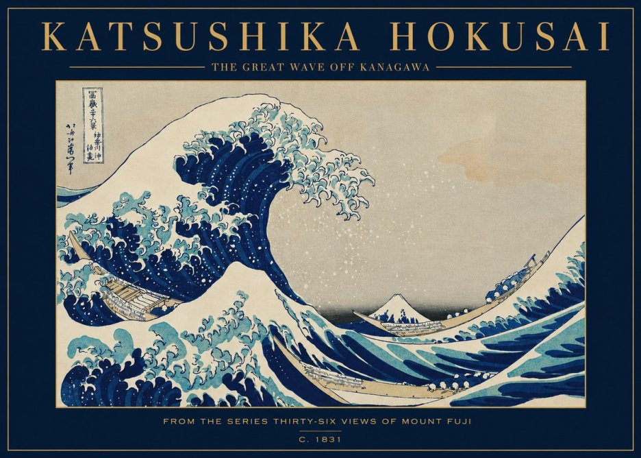 Katsushika Hokusai The Great Wave off Kanagawa I No3 - Póster