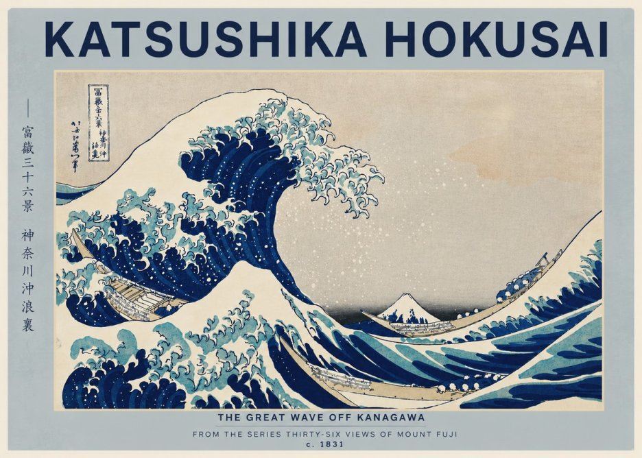 Katsushika Hokusai The Great Wave off Kanagawa I No4 - Póster