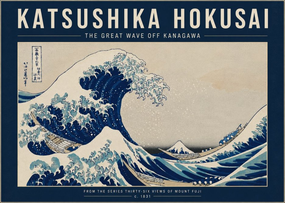 Katsushika Hokusai The Great Wave off Kanagawa I No6 - Póster