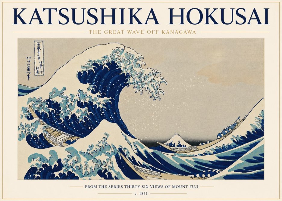 Katsushika Hokusai The Great Wave off Kanagawa I No7 - Póster