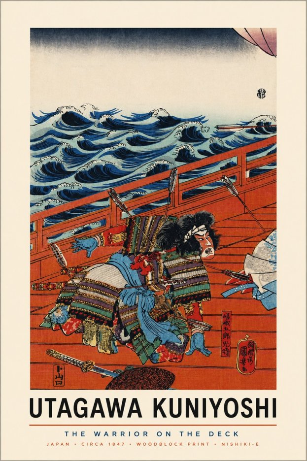Utagawa Kuniyoshi The Warrior on the Deck No3 - Póster