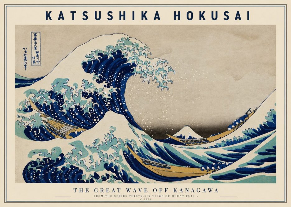 Katsushika Hokusai The Great Wave off Kanagawa II No5 - Póster
