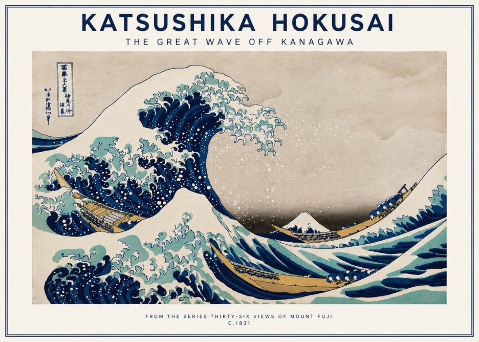 Katsushika Hokusai The Great Wave off Kanagawa II No6 - Póster