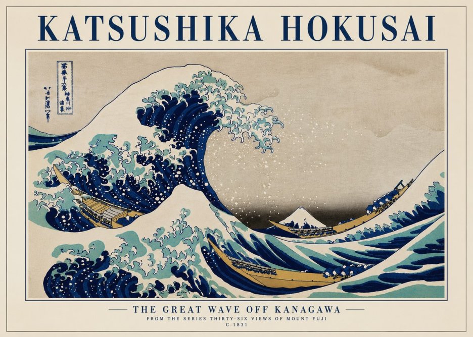 Katsushika Hokusai The Great Wave off Kanagawa II No7 - Póster