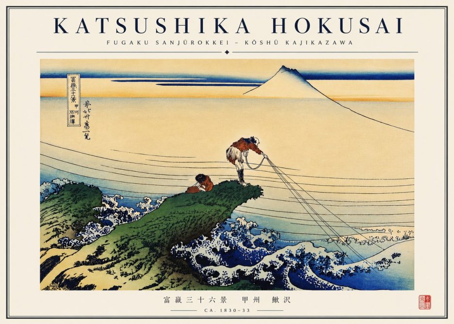 Katsushika Hokusai Fugaku Sanjūrokkei - Kōshū Kajikazawa No4 - Póster