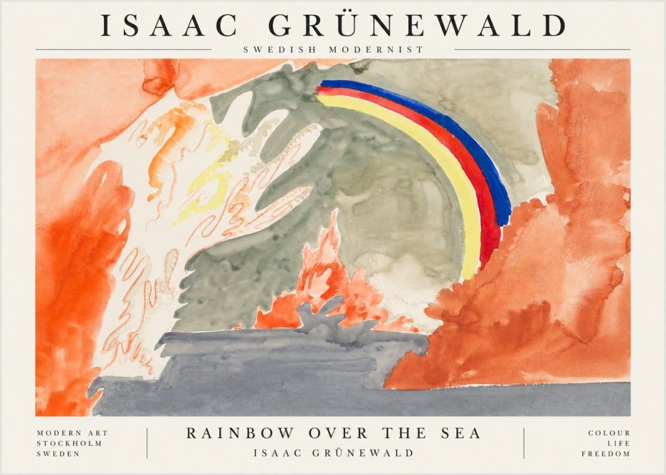Isaac Grünewald Watercolor Composition No2 - Póster
