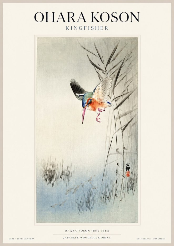Ohara Koson Kingfisher No1 - Póster
