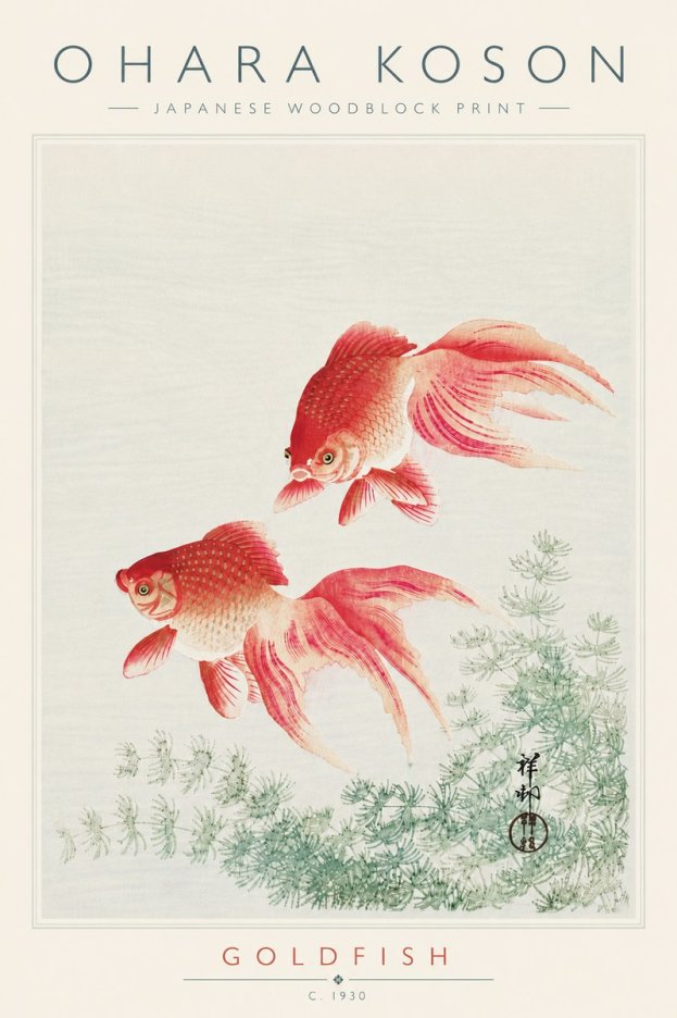 Ohara Koson Goldfish No6 - Póster