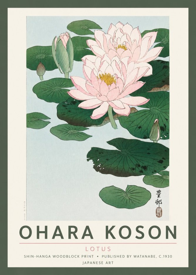 Ohara Koson Lotus I No2 - Póster