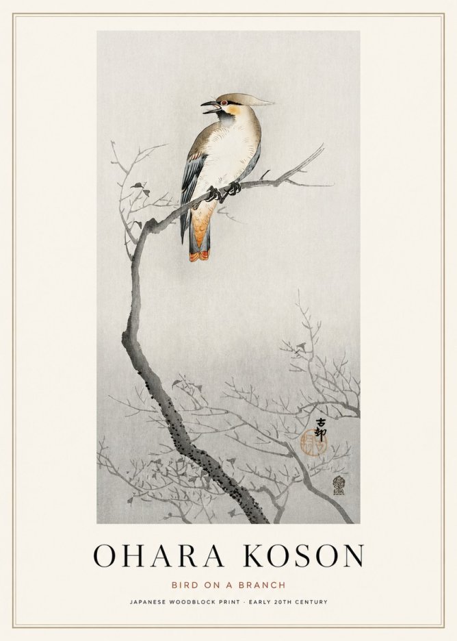 Ohara Koson Bird on a Branch I No1 - Póster