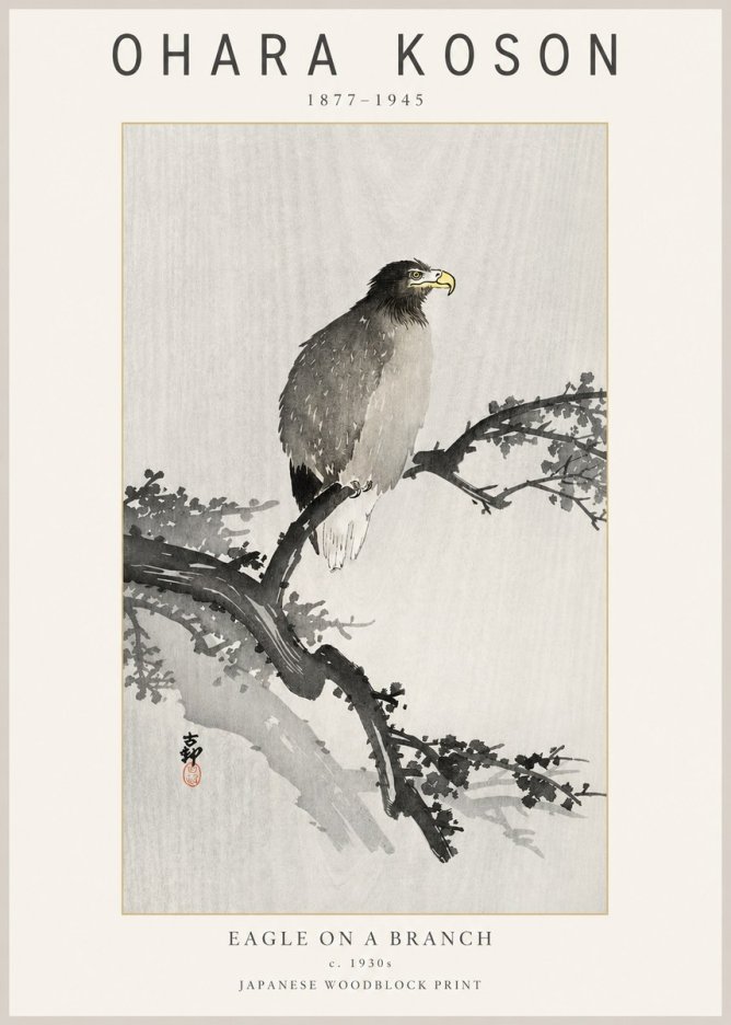 Ohara Koson Eagle on a Branch I No2 - Póster