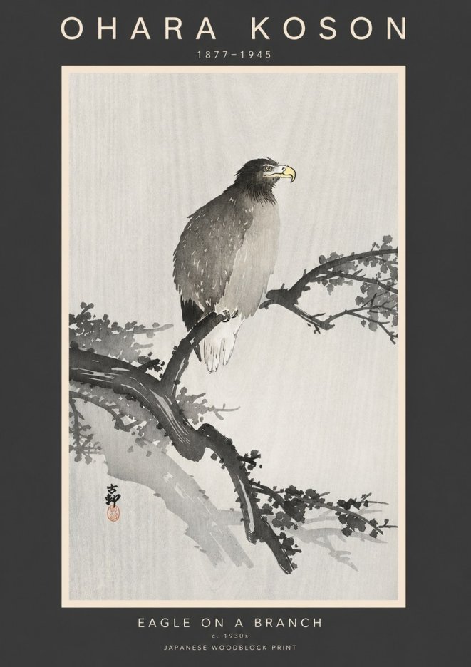 Ohara Koson Eagle on a Branch I No3 - Póster