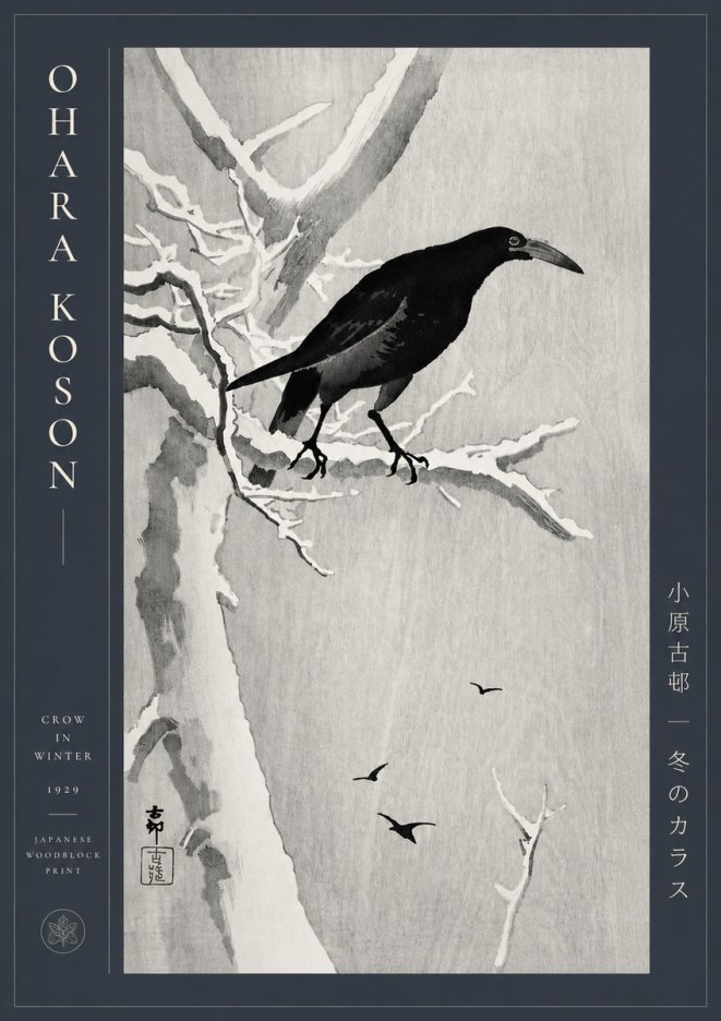 Ohara Koson Crow in Winter I No2 - Póster