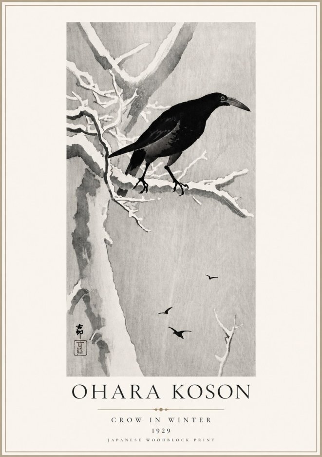 Ohara Koson Crow in Winter I No3 - Póster