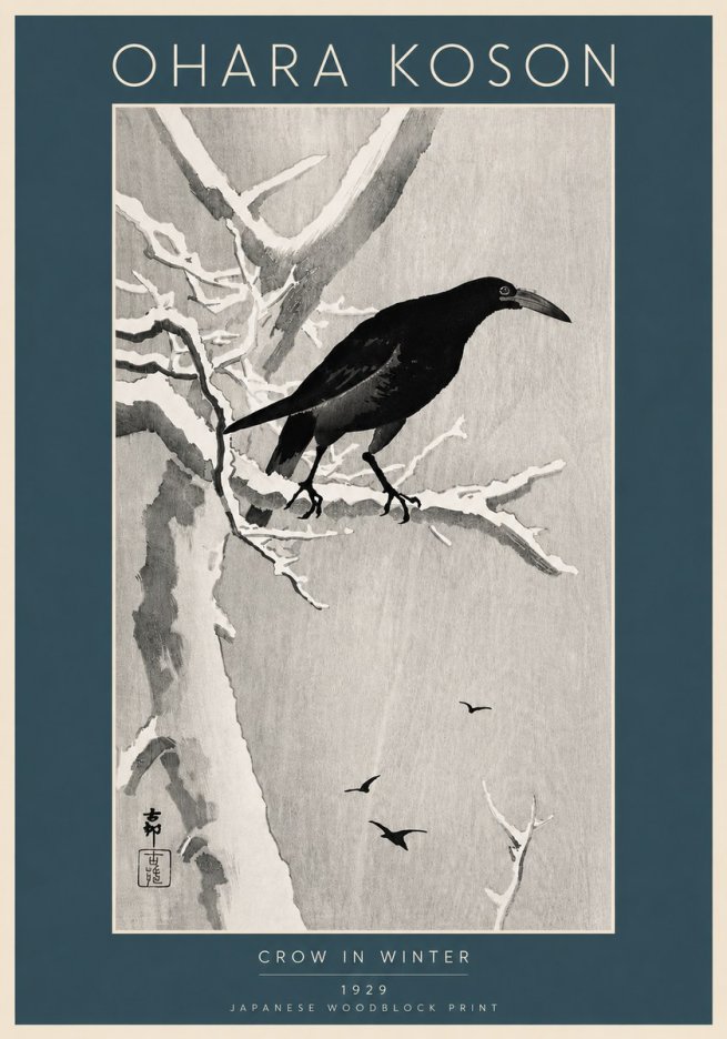 Ohara Koson Crow in Winter I No6 - Póster