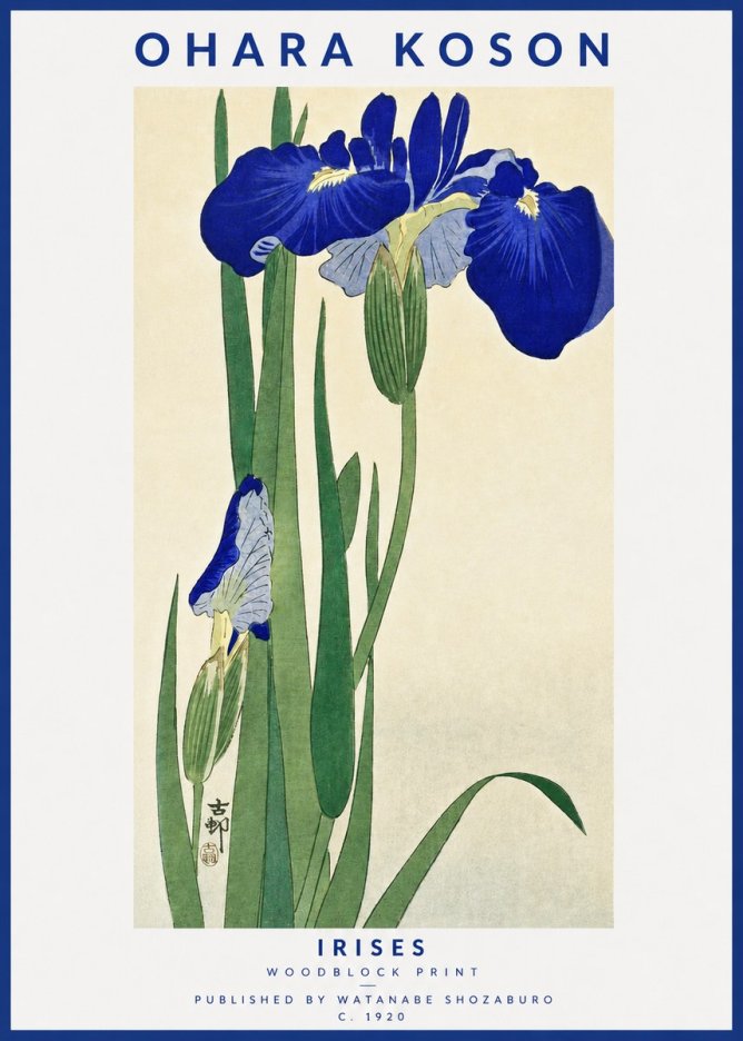 Ohara Koson Irises I No3 - Póster