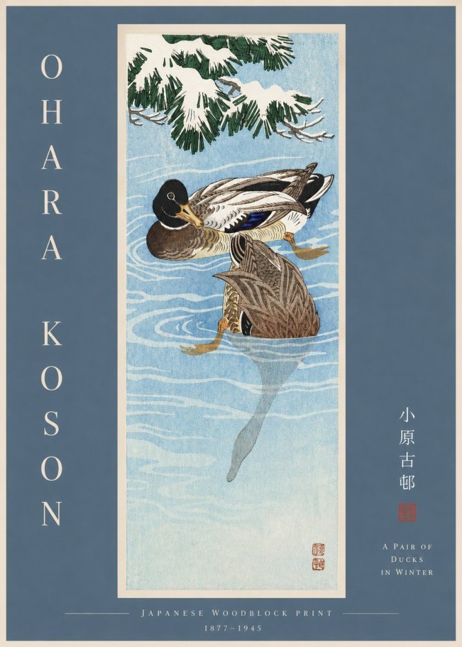 Ohara Koson A Pair of Ducks in Winter No2 - Póster