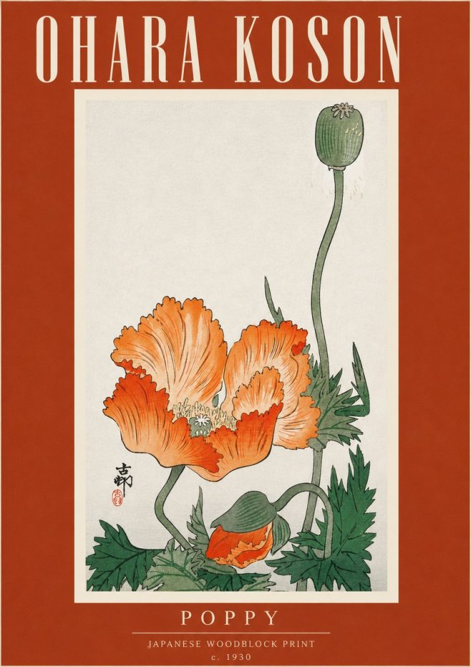 Ohara Koson Poppy No4 - Póster
