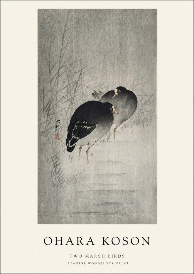 Ohara Koson Two Marsh Birds No1 - Póster