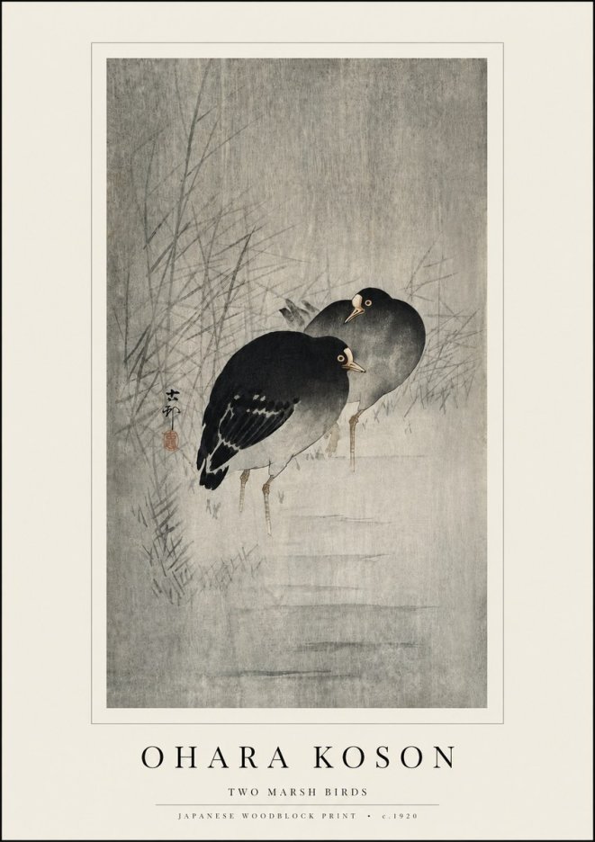 Ohara Koson Two Marsh Birds No3 - Póster