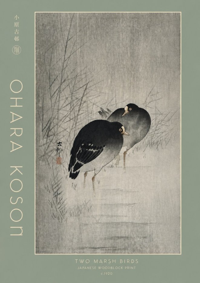 Ohara Koson Two Marsh Birds No4 - Póster