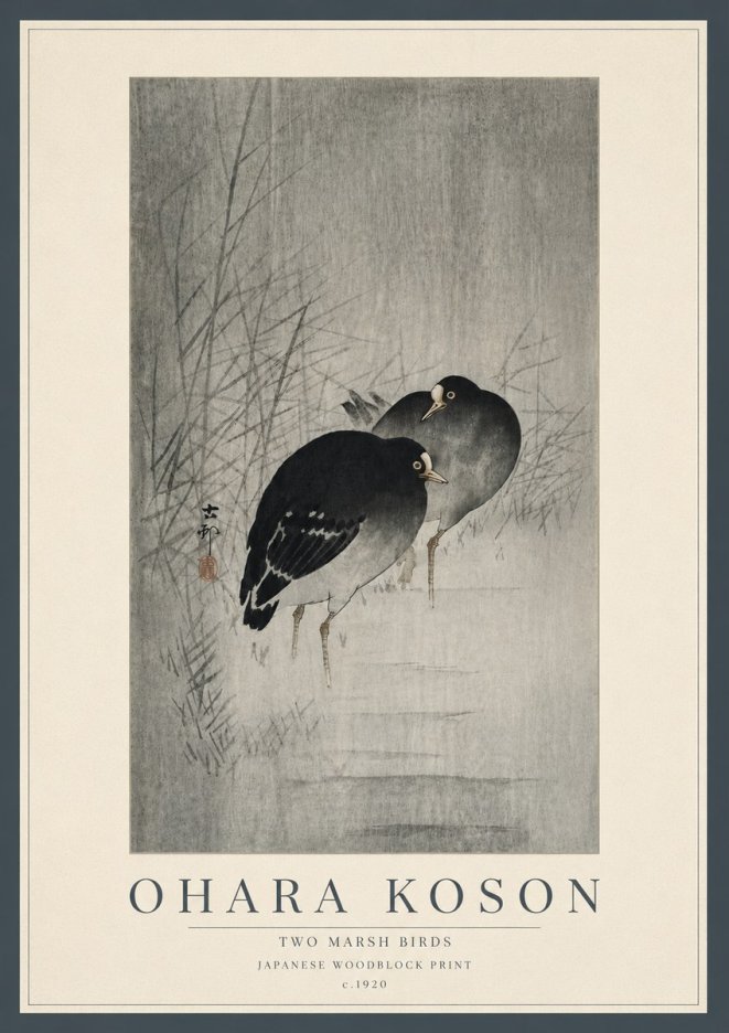 Ohara Koson Two Marsh Birds No5 - Póster