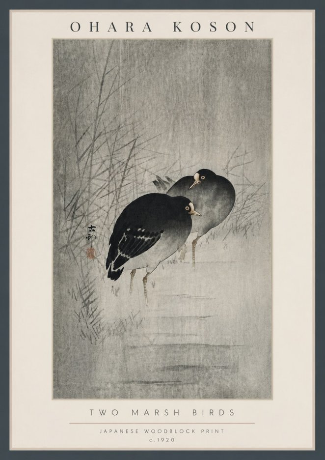 Ohara Koson Two Marsh Birds No6 - Póster
