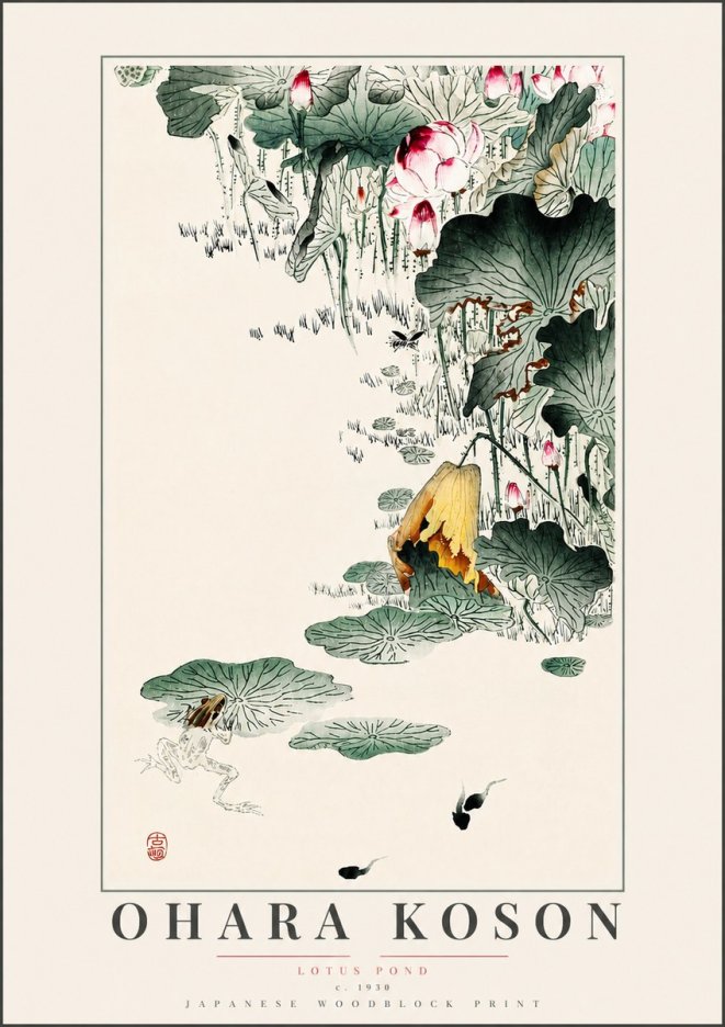 Ohara Koson Lotus Pond No3 - Póster