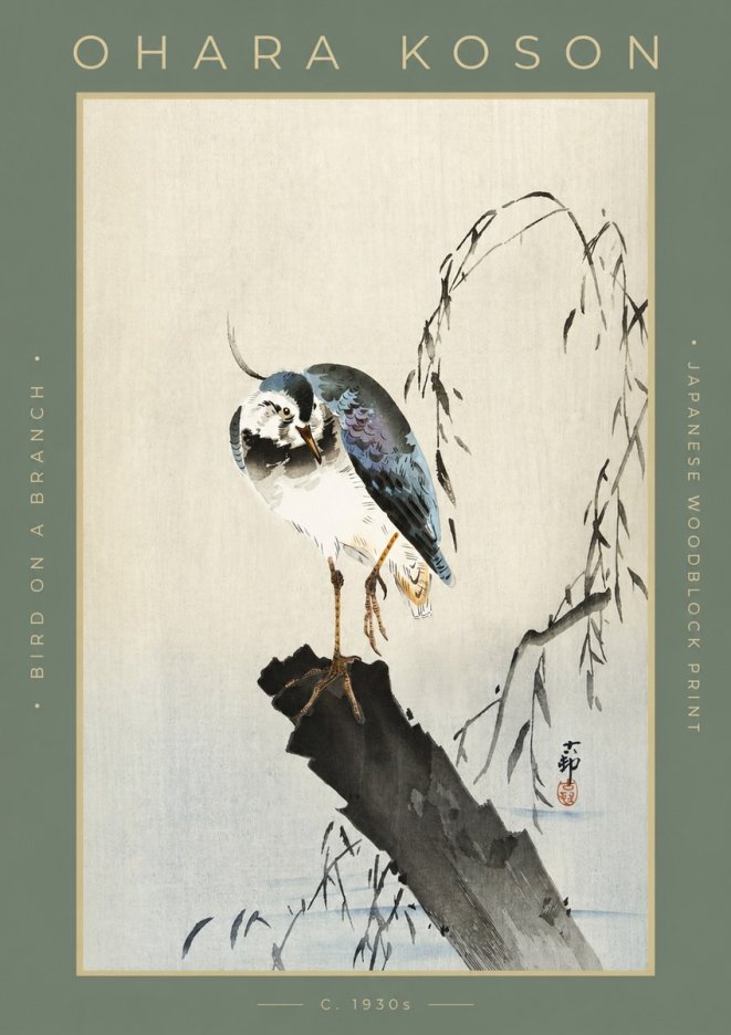 Ohara Koson Bird on a Branch III No2 - Póster