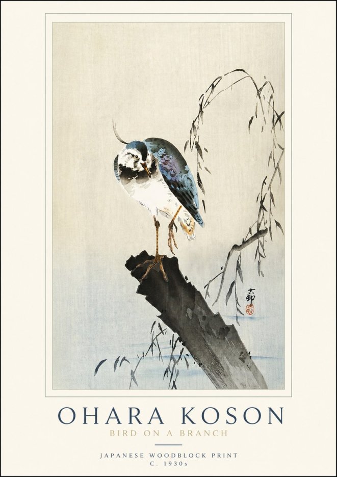 Ohara Koson Bird on a Branch III No3 - Póster