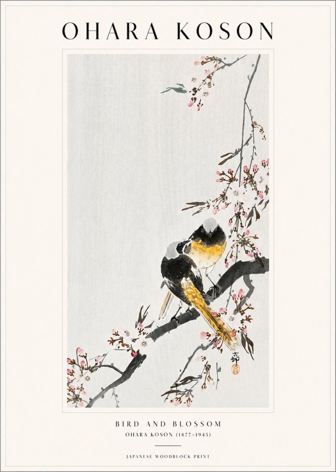 Ohara Koson Bird and Blossom No1 - Póster