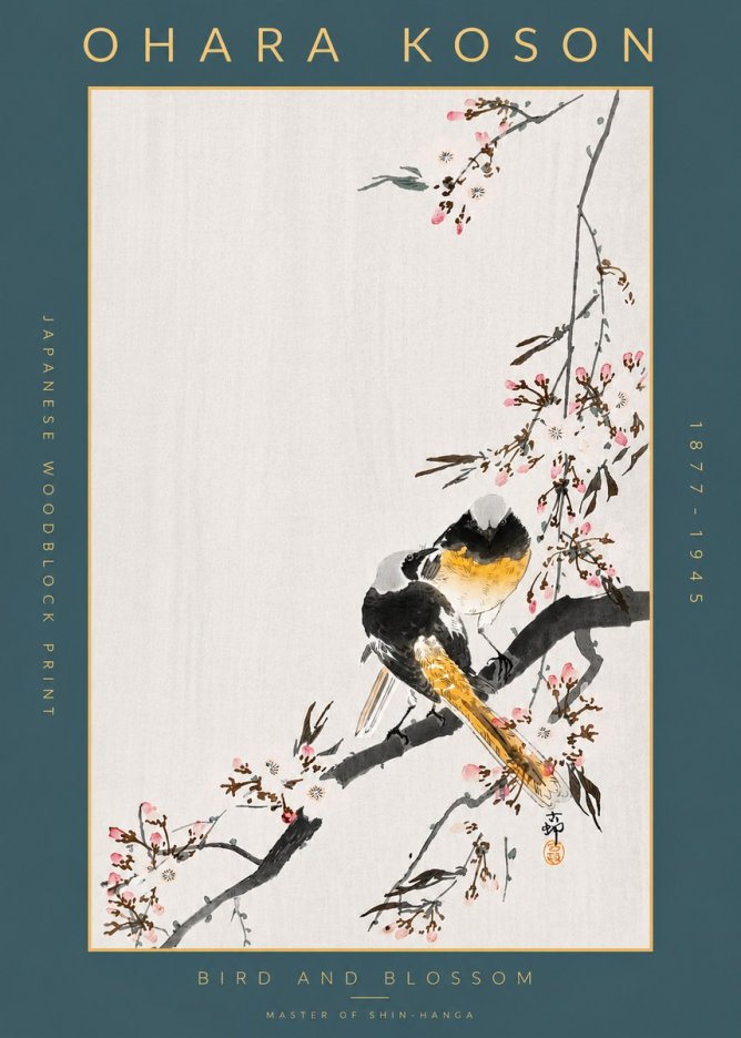 Ohara Koson Bird and Blossom No6 - Póster