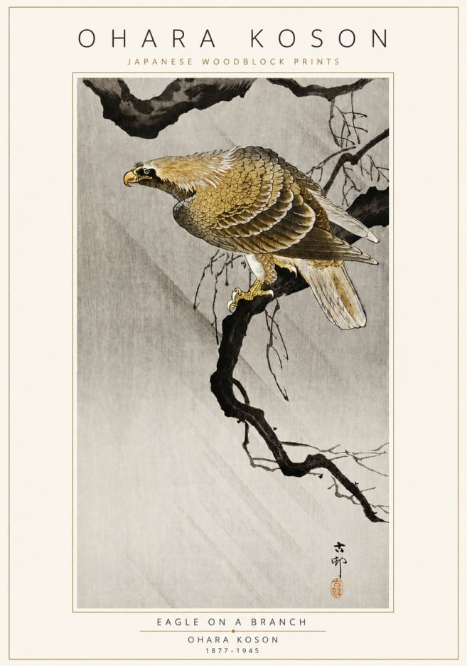 Ohara Koson Eagle on a Branch II No3 - Póster