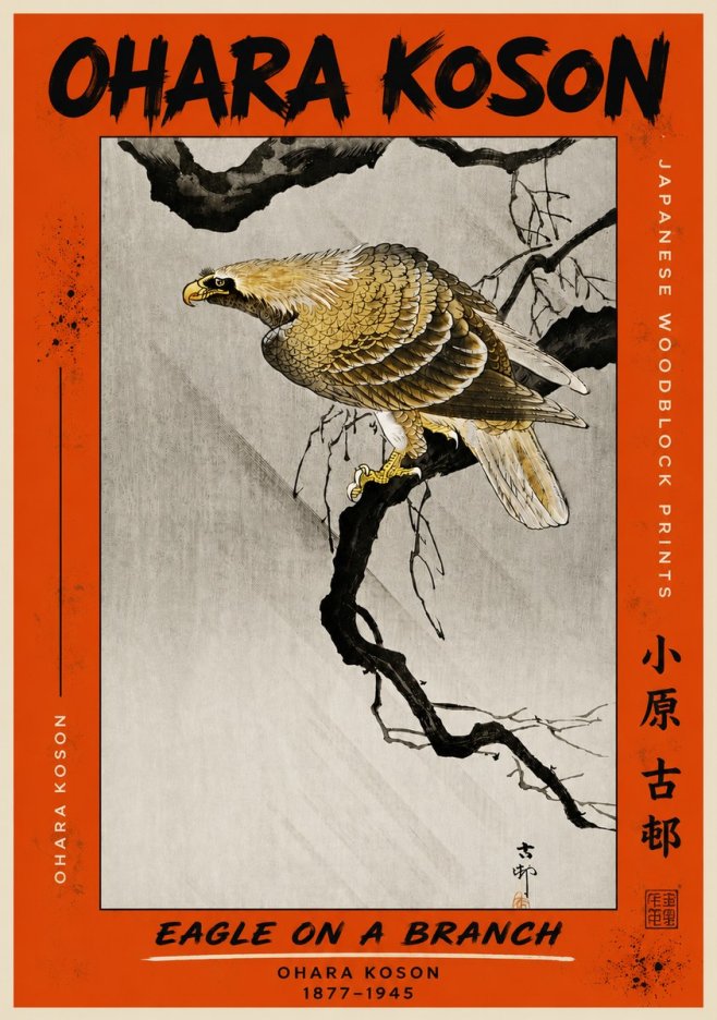 Ohara Koson Eagle on a Branch II No4 - Póster