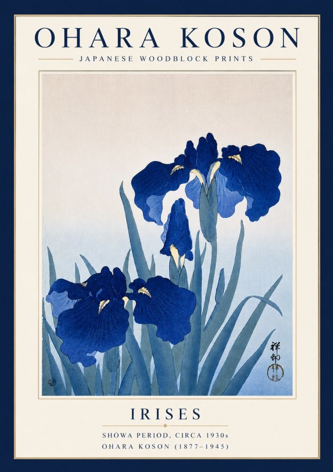 Ohara Koson Iris Es No4 - Póster