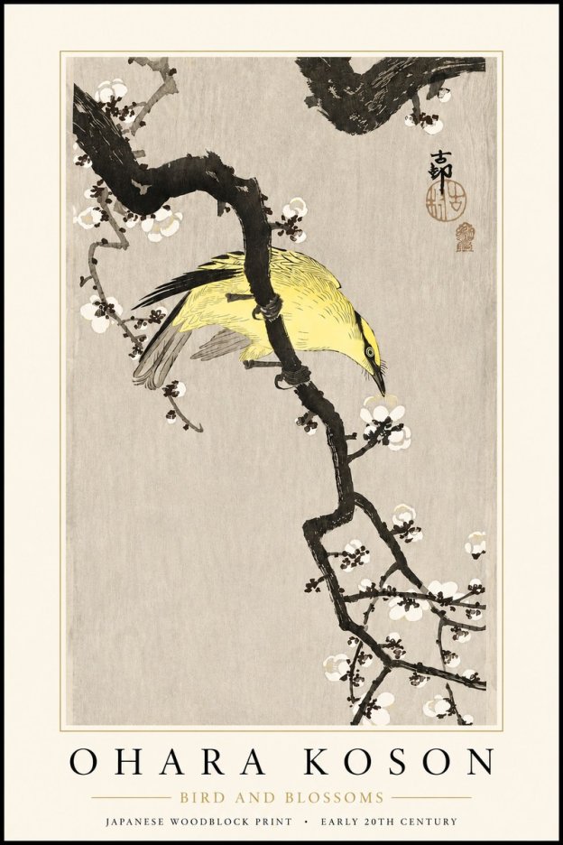 Ohara Koson Bird and Blossoms No3 - Póster