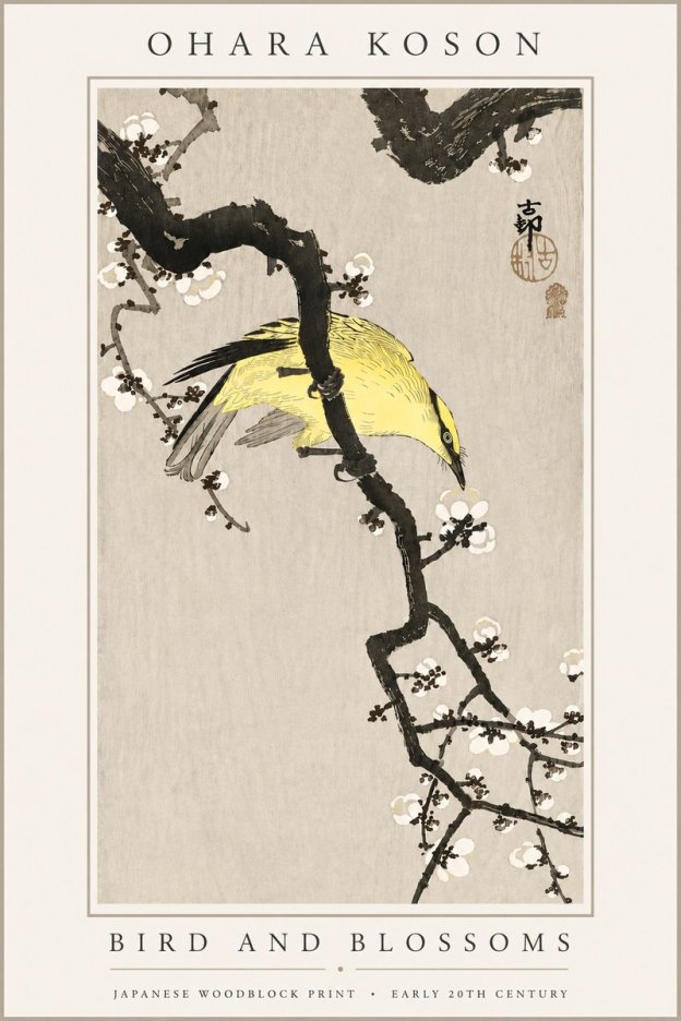 Ohara Koson Bird and Blossoms No6 - Póster