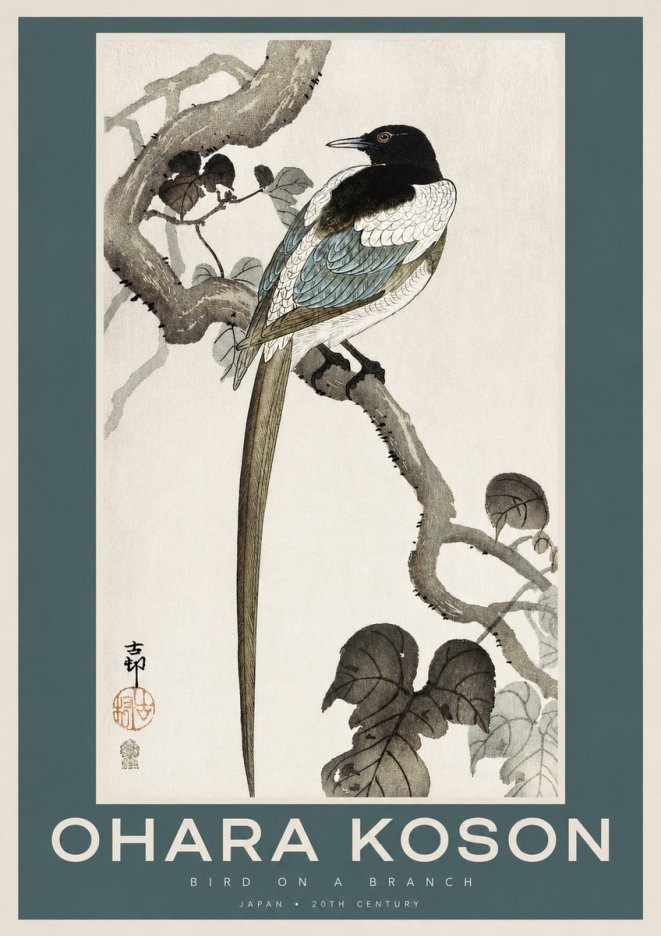 Ohara Koson Bird on a Branch IV No2 - Póster
