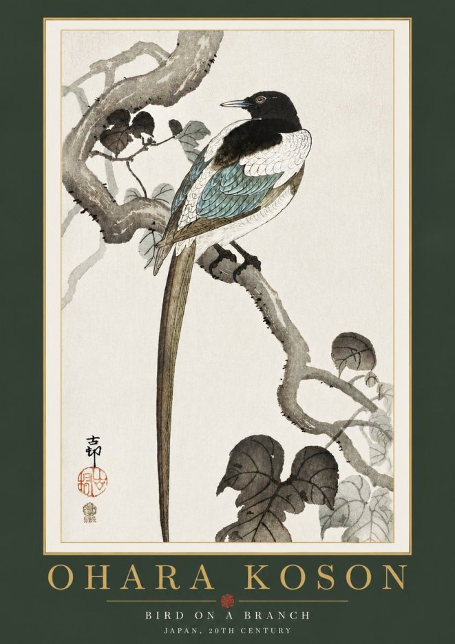 Ohara Koson Bird on a Branch IV No4 - Póster