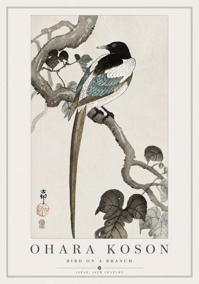 Ohara Koson Bird on a Branch IV No5 - Póster