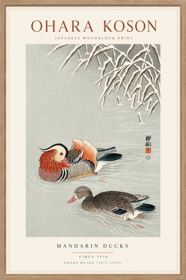Ohara Koson Mandarin Ducks No6 - Póster