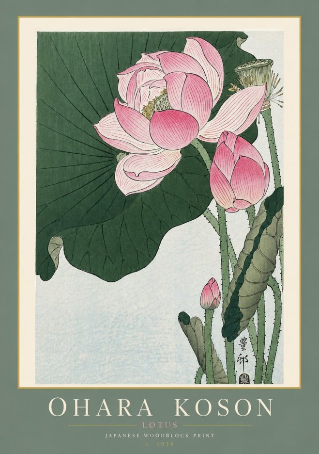 Ohara Koson Lotus II No4 - Póster
