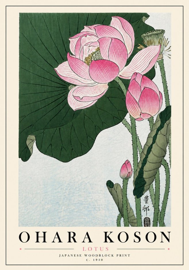 Ohara Koson Lotus II No5 - Póster