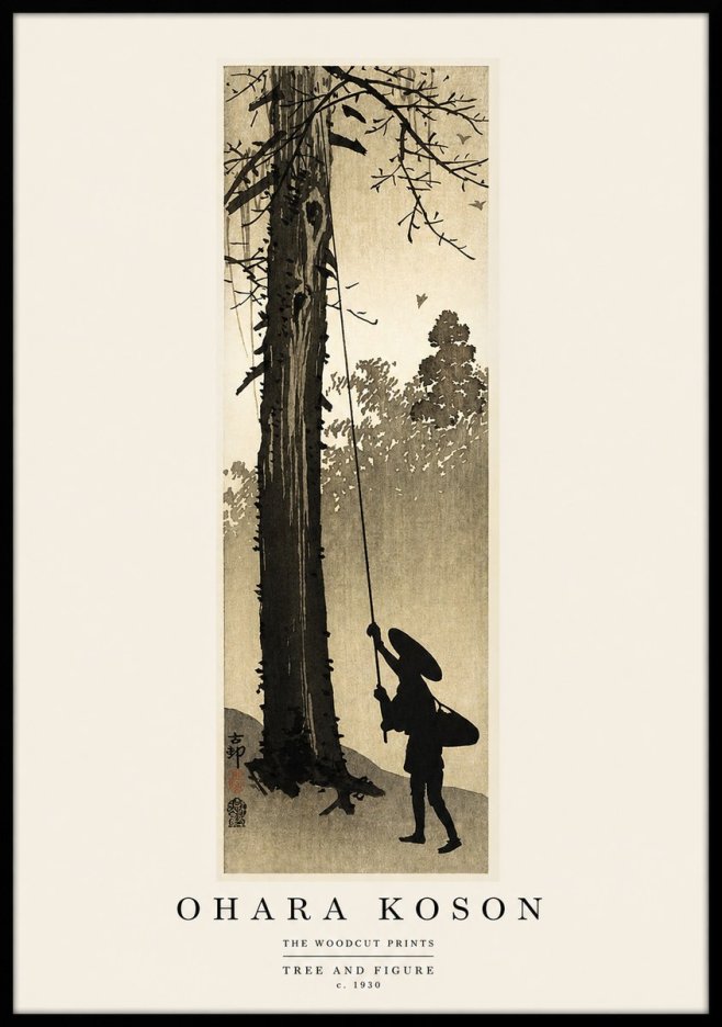 Ohara Koson Tree and Figure No1 - Póster
