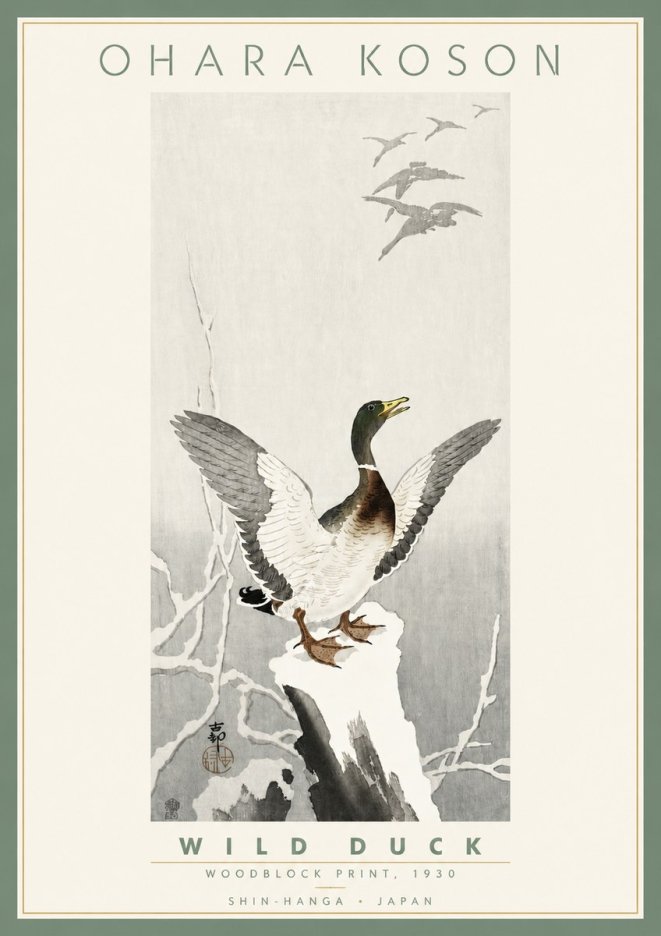 Ohara Koson Wild Duck No4 - Póster