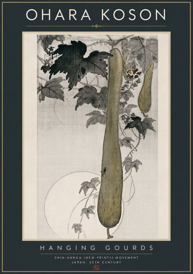 Ohara Koson Hanging Gourds No6 - Póster