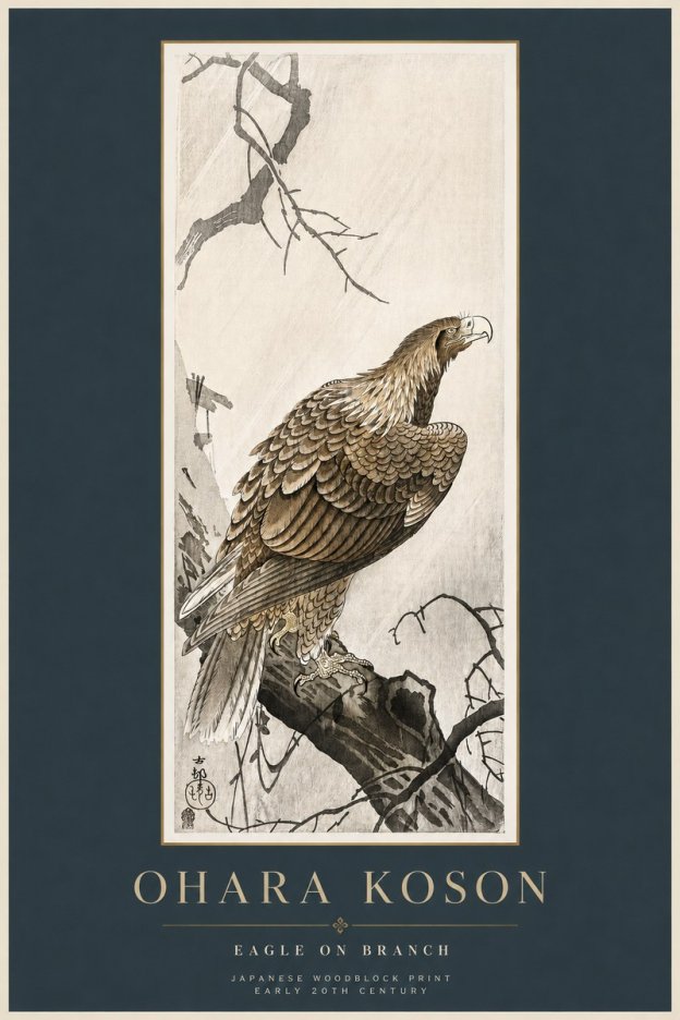 Ohara Koson Eagle on Branch No2 - Póster