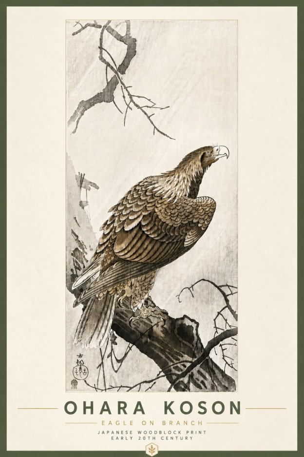 Ohara Koson Eagle on Branch No6 - Póster